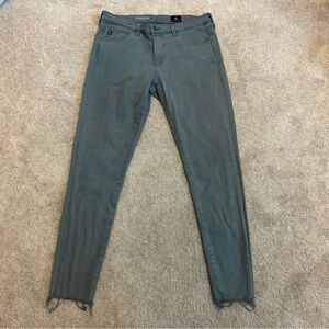 AG adriano goldschmied the legging ankle super skinny ankle gray 30 raw hem jean
